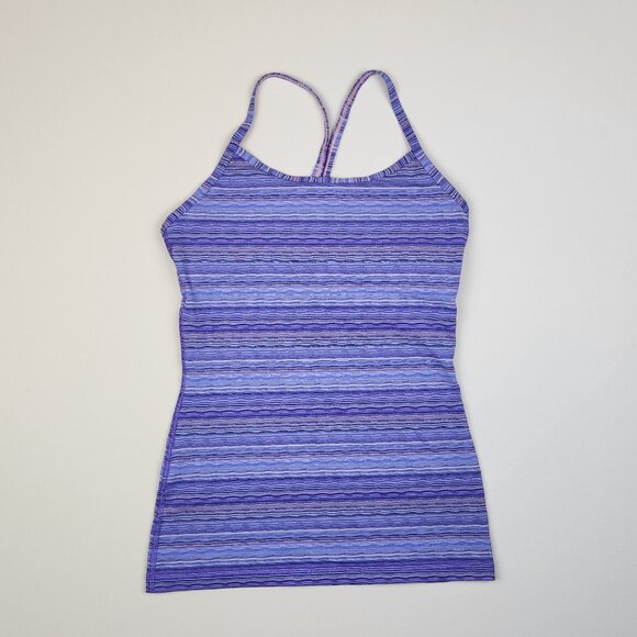 Ivivva Lululemon Purple Striped Racerback Tank Top sz 12 - Picture 1 of 9